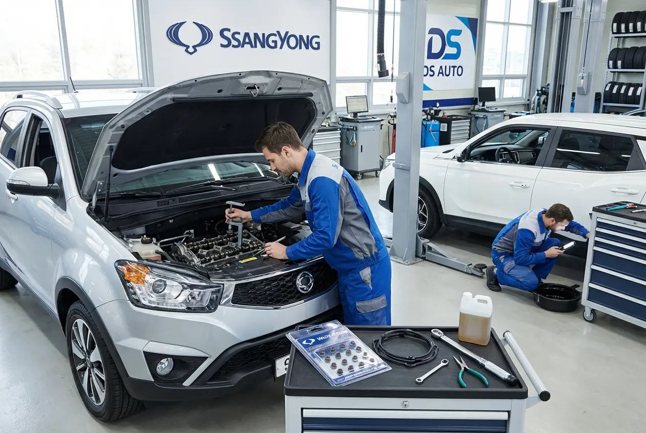 Замена маслосъемных колпачков на двигателе SsangYong в автосервисе DS Auto в Жуковском
