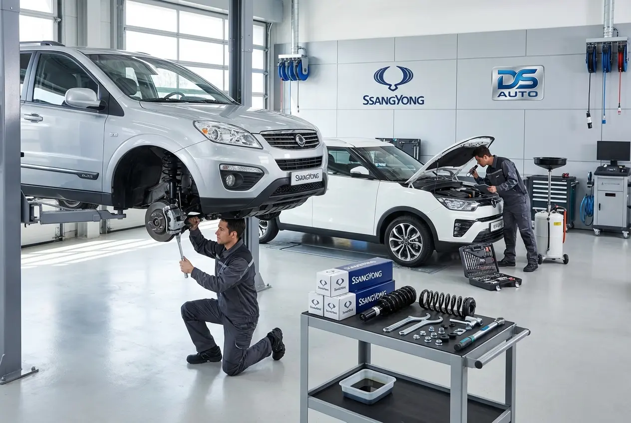 Замена передних и задних стоек амортизаторов SsangYong в автосервисе DS Auto в Жуковском
