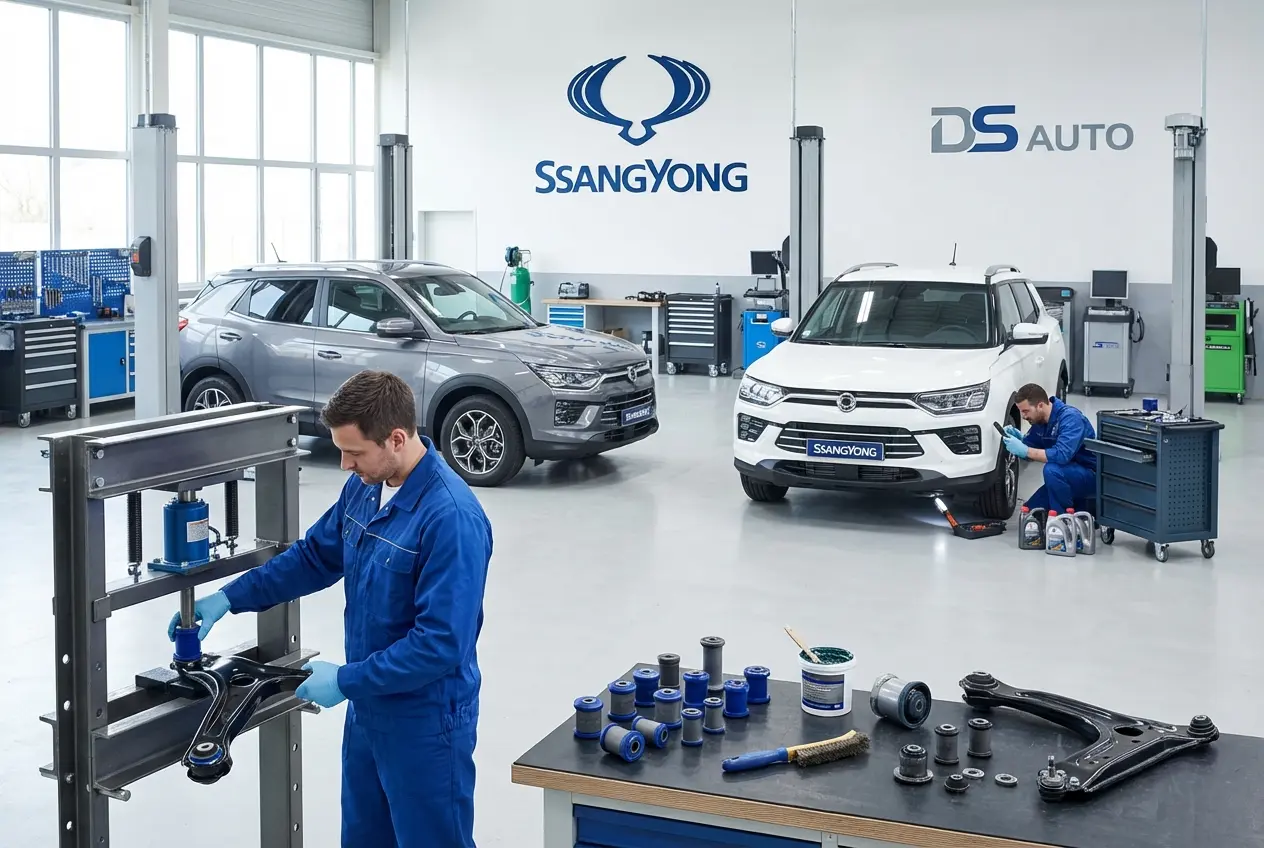 Замена сайлентблоков передних рычагов SsangYong в автосервисе «DS Auto» в Жуковском
